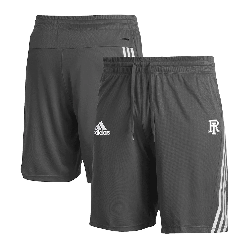Men's adidas Gray Rhode Island Rams Three-Stripe Knit Shorts