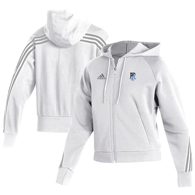 Women's adidas White Rhode Island Rams Fashion Decorated Full-Zip Hoodie