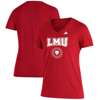 Women's adidas  Crimson Loyola Marymount Lions Blend V-Neck T-Shirt