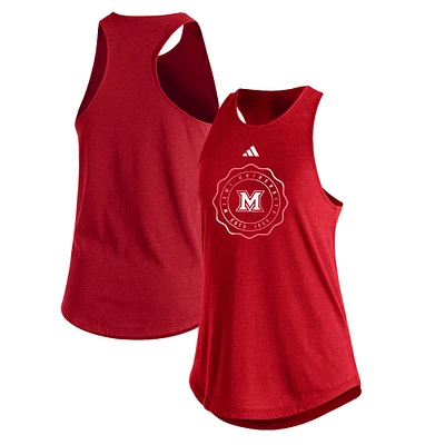 Women's adidas Red Miami University RedHawks Fashion Tri-Blend Tank Top