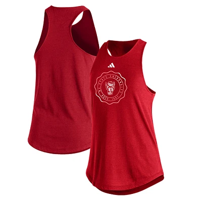 Women's adidas Red NC State Wolfpack Fashion Tri-Blend Tank Top