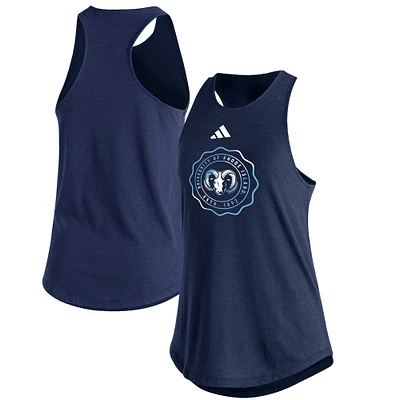 Women's adidas Navy Rhode Island Rams Fashion Tri-Blend Tank Top