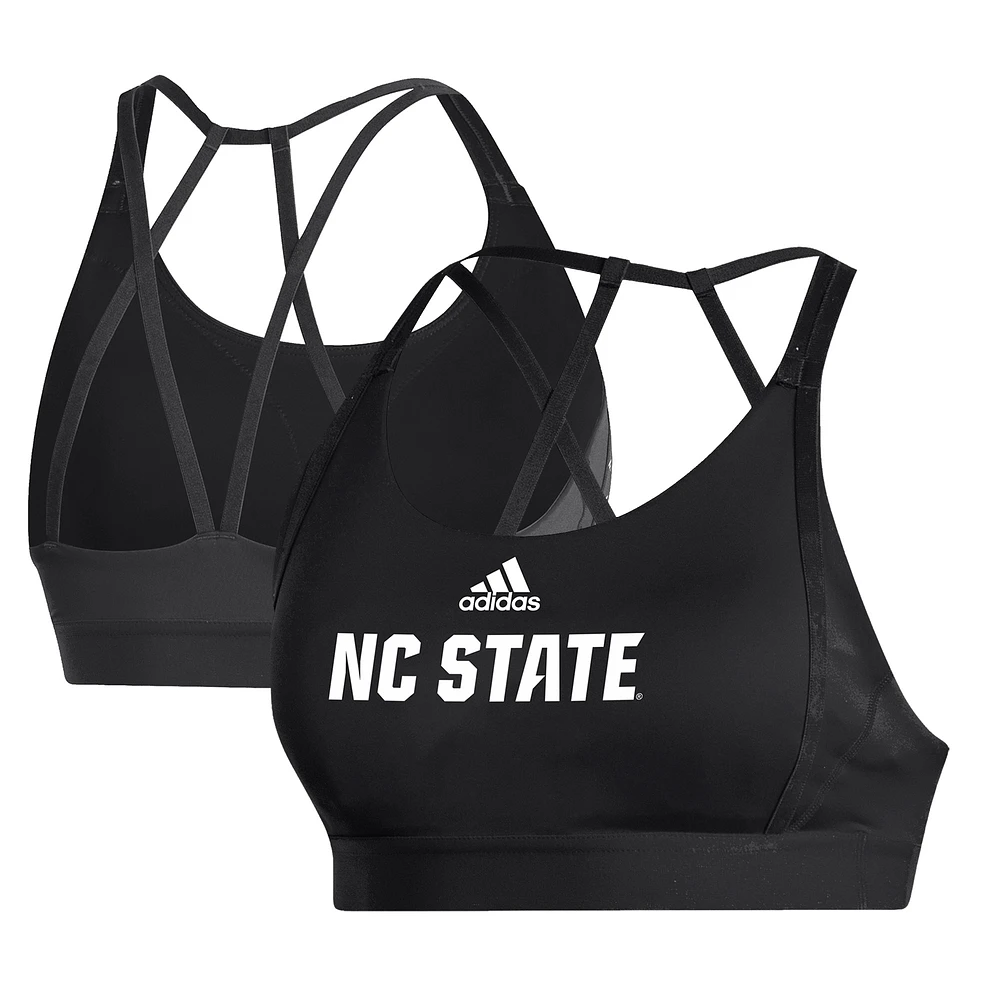 Women's adidas Black NC State Wolfpack Decorated Ultimate Bra