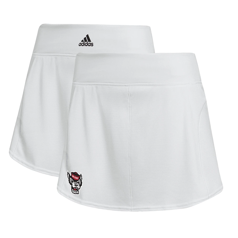 Women's adidas White NC State Wolfpack Tennis Match Skirt