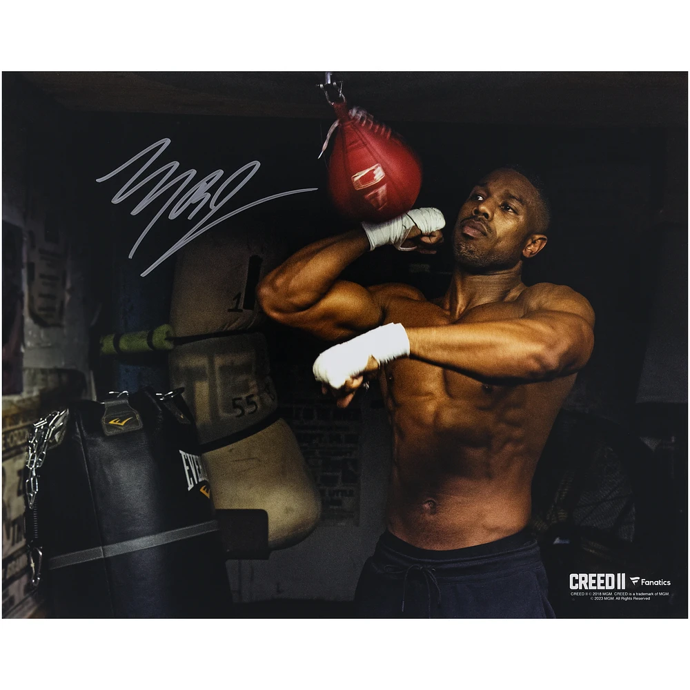 Michael B. Jordan Creed II Autographed 16" x 20" Hitting Speedbag Photograph