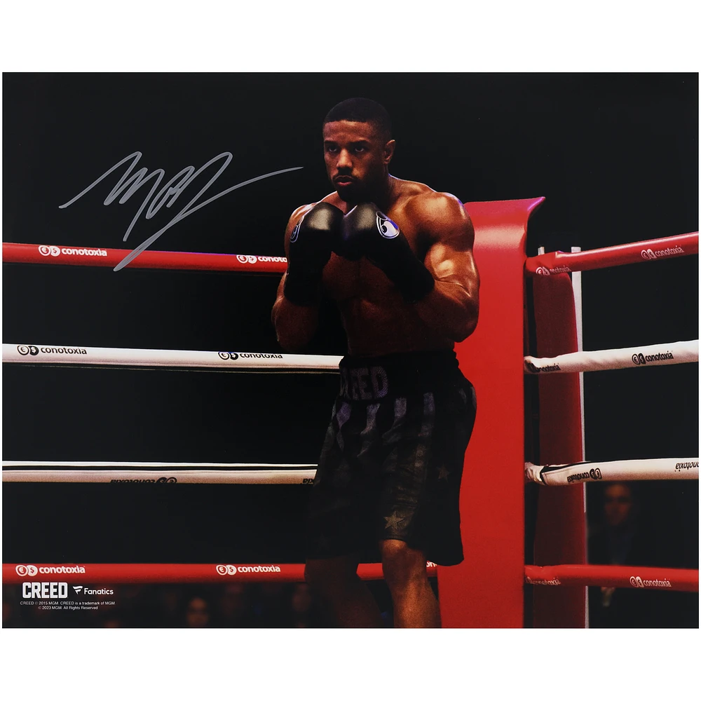 Michael B. Jordan Creed II Autographed 16" x 20" In Corner Wearing Black Trunks Photograph
