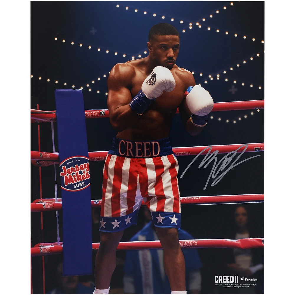 Michael B. Jordan Creed II Autographed 16" x 20" In Corner Wearing USA Trunks Photograph