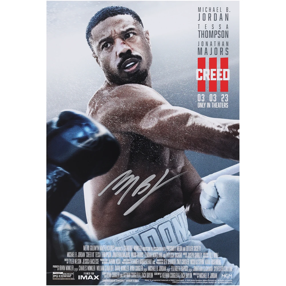 Michael B. Jordan Creed III Autographed 11" x 17" Movie Poster