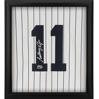 Anthony Volpe New York Yankees Autographed Framed White Nike Replica Jersey Shadowbox