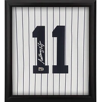 Anthony Volpe New York Yankees Autographed Framed White Nike Replica Jersey Shadowbox