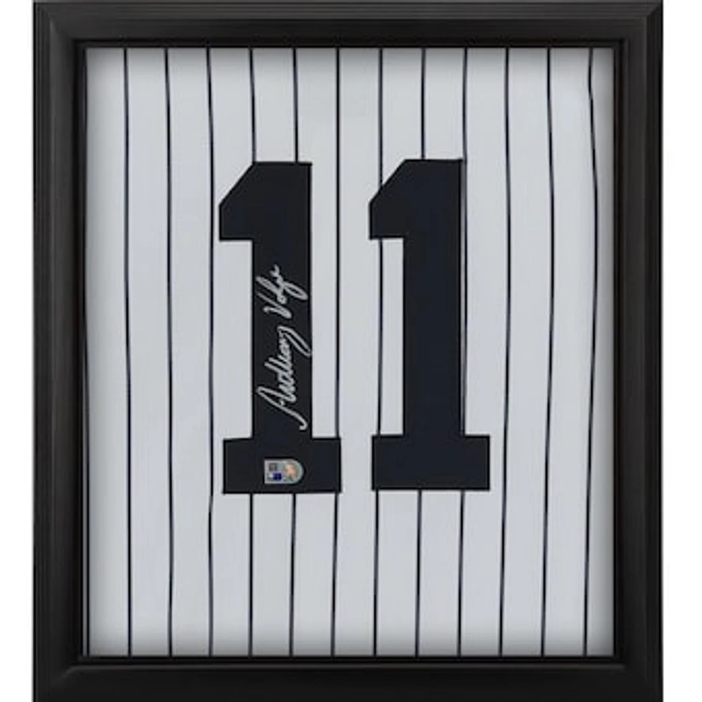 Anthony Volpe New York Yankees Autographed Framed White Nike Authentic Jersey Shadowbox