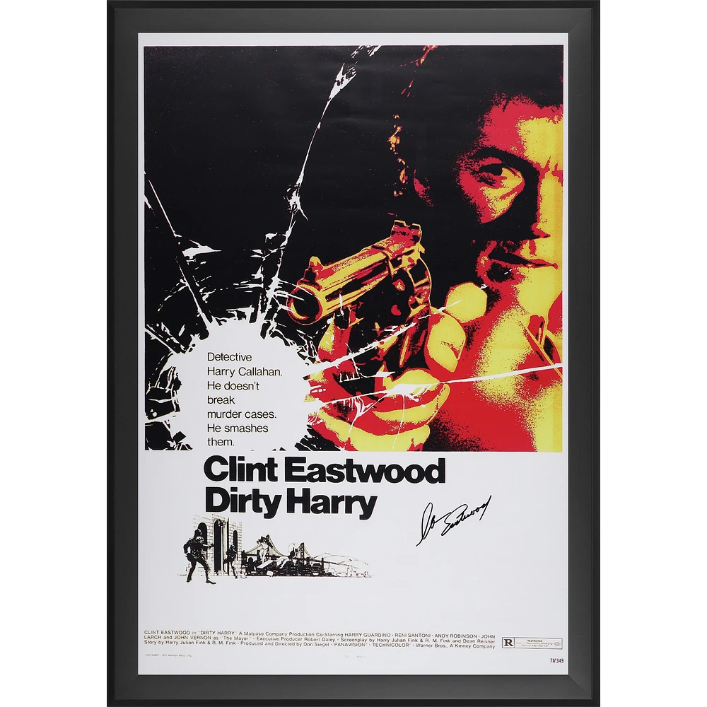 Clint Eastwood Dirty Harry Autographed Framed 27" x 40" Movie Poster