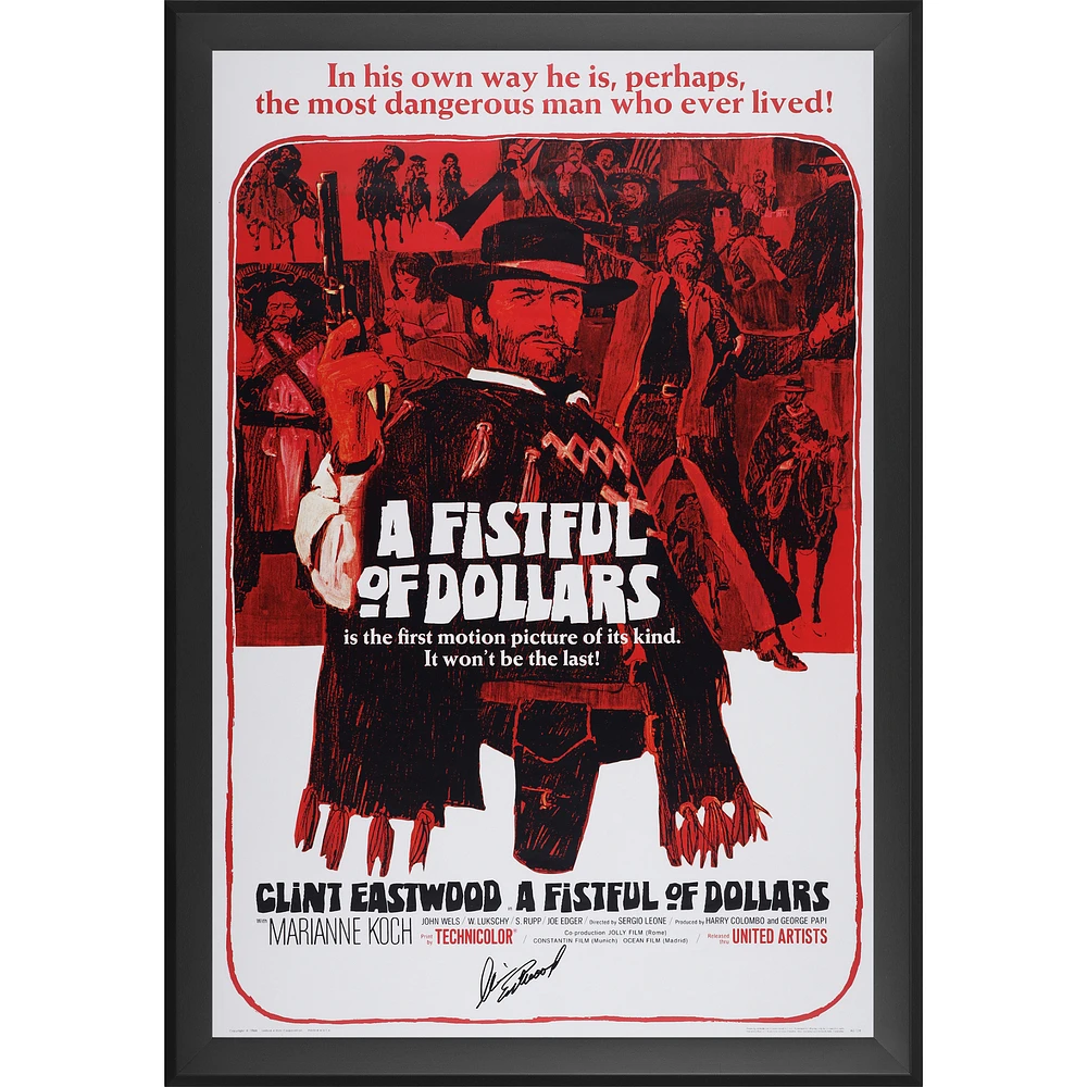 Clint Eastwood A Fistful of Dollars Autographed Framed 27" x 40" Movie Poster
