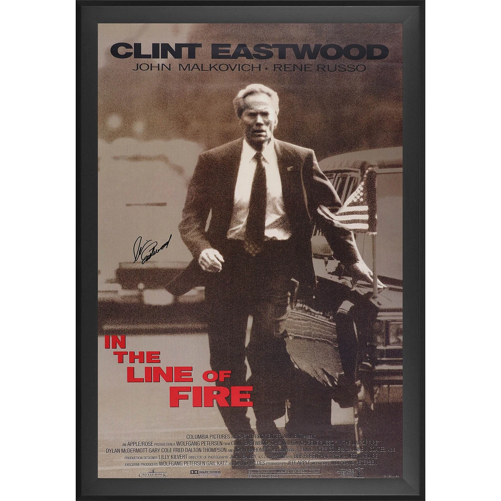 Clint Eastwood In the Line of Fire Autographed Framed 27" x 40" Movie Poster