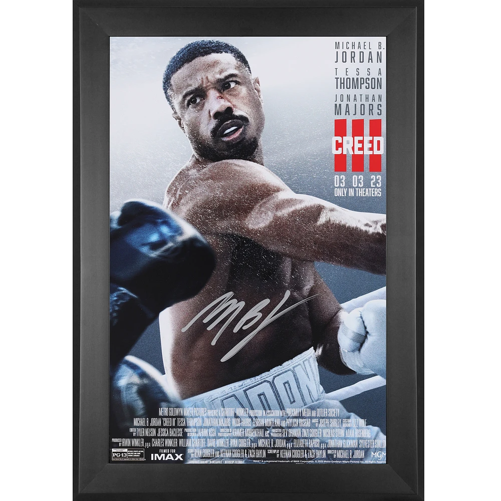 Michael B. Jordan Creed III Autographed Framed 11" x 17" Movie Poster