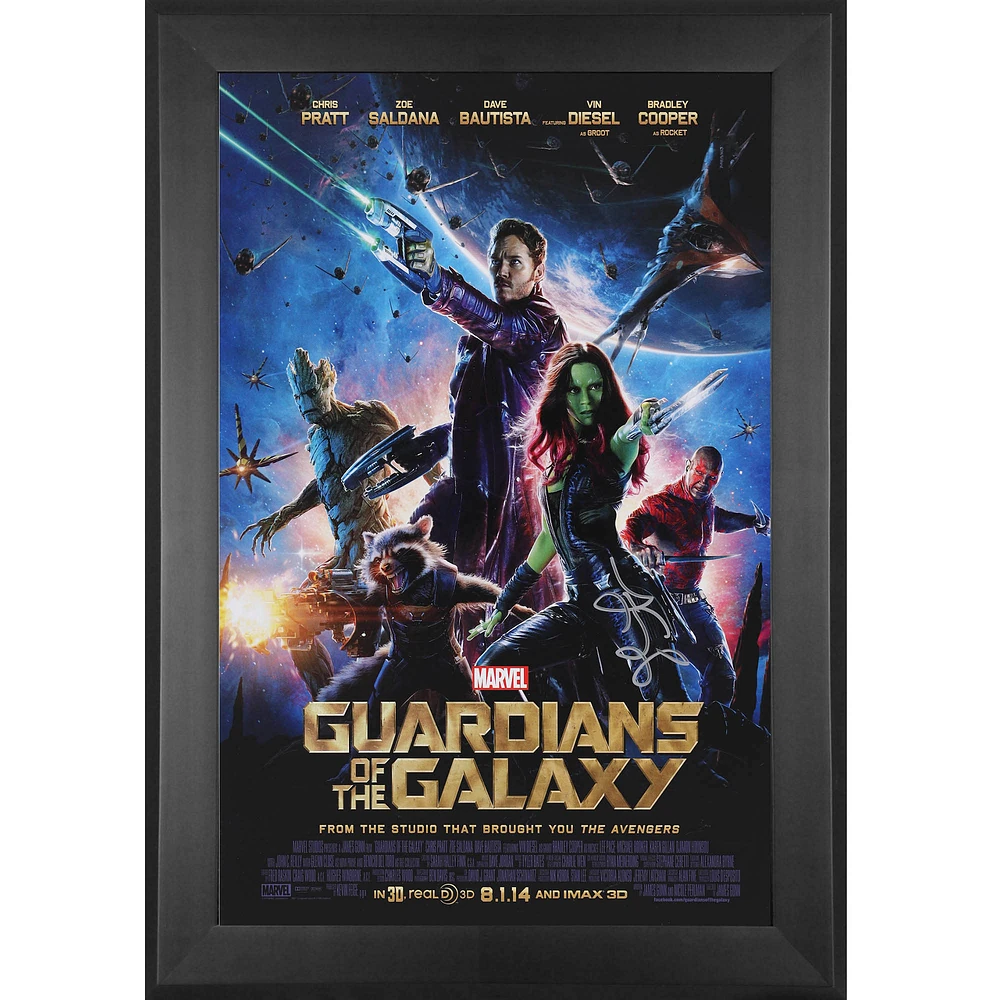 Zoe Saldana Guardians of the Galaxy Autographed Framed 11" x 17" Movie Poster