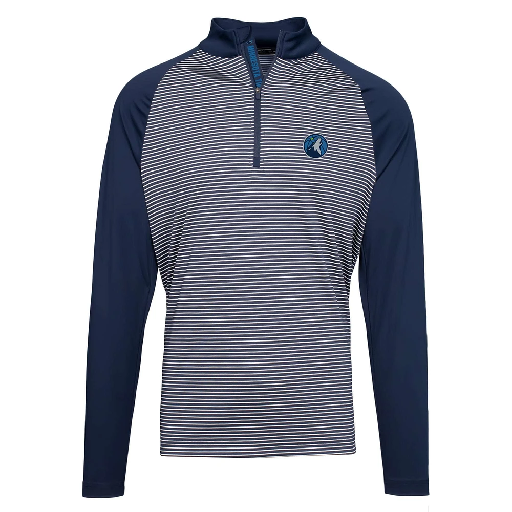 Men's Levelwear Navy Minnesota Timberwolves Charter Insignia Core Quarter-Zip Pullover Top