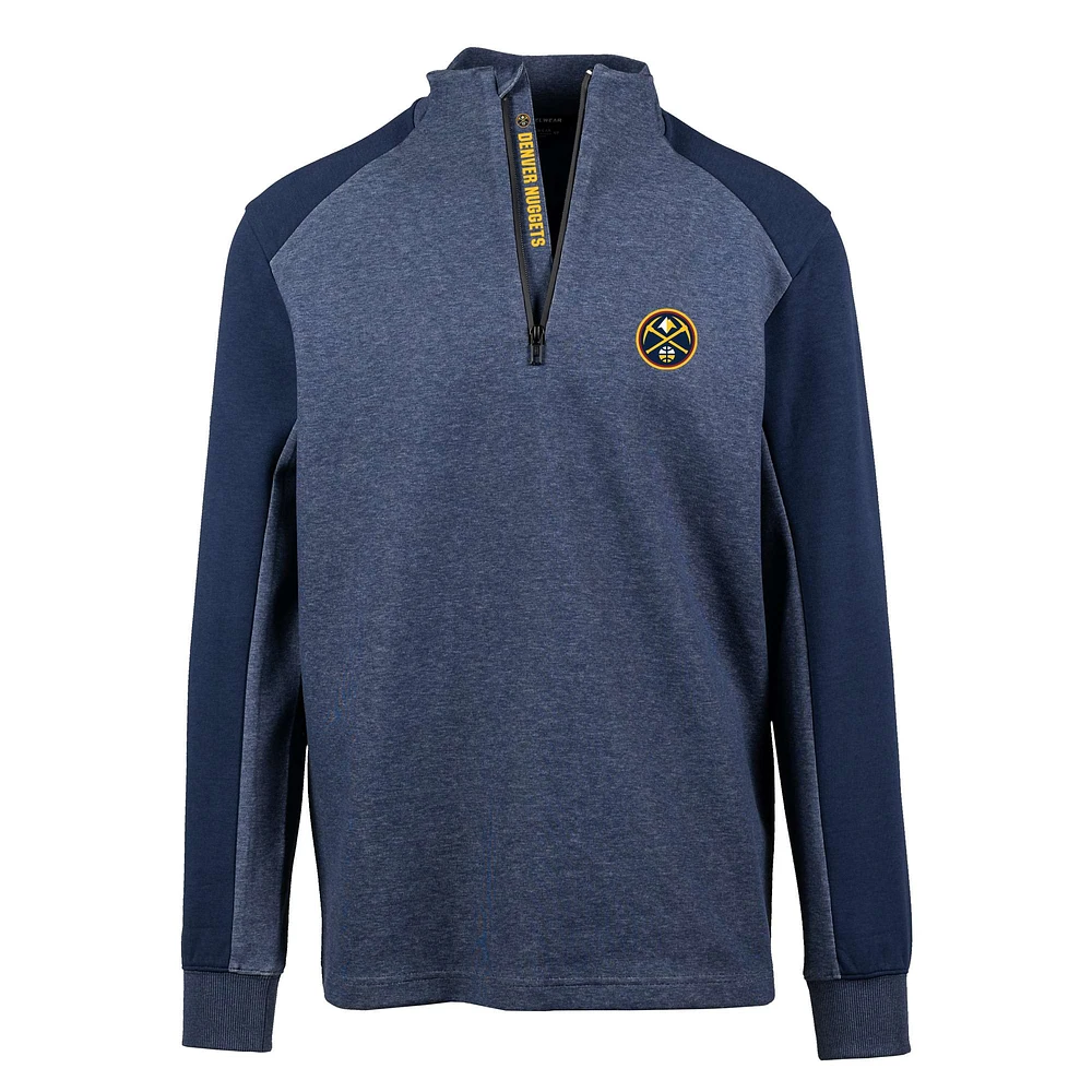 Men's Levelwear Navy Denver Nuggets Galaxy Insignia Core Quarter-Zip Pullover Top