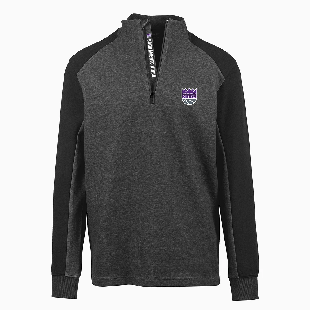 Men's Levelwear Black Sacramento Kings Galaxy Insignia Core Quarter-Zip Pullover Top