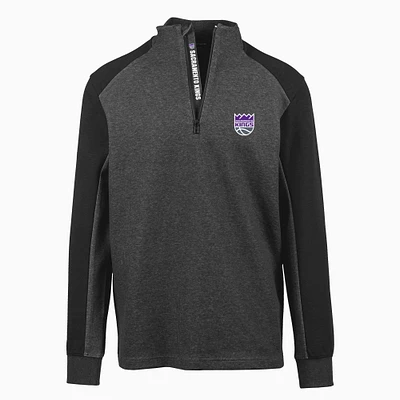Men's Levelwear Black Sacramento Kings Galaxy Insignia Core Quarter-Zip Pullover Top