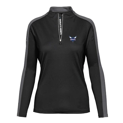 Women's Levelwear Black Charlotte Hornets Remi Insignia Core Quarter-Zip Pullover Top