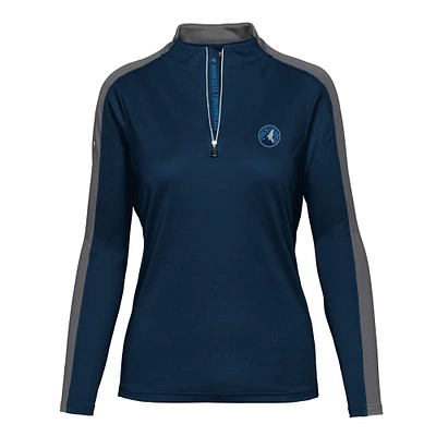 Women's Levelwear Navy Minnesota Timberwolves Remi Insignia Core Quarter-Zip Pullover Top