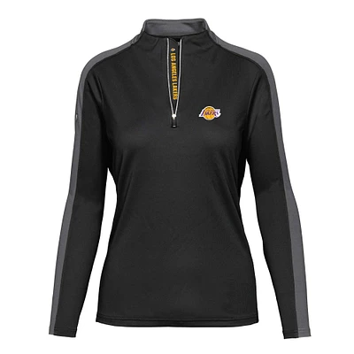 Women's Levelwear Black Los Angeles Lakers Remi Insignia Core Quarter-Zip Pullover Top
