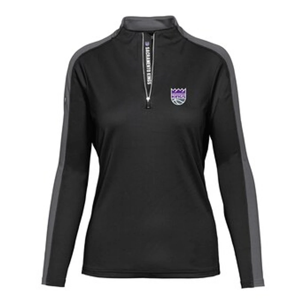 Women's Levelwear Black Sacramento Kings Remi Insignia Core Quarter-Zip Pullover Top