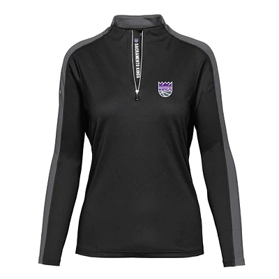 Women's Levelwear Black Sacramento Kings Remi Insignia Core Quarter-Zip Pullover Top