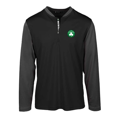 Men's Levelwear Black Boston Celtics Spector Insignia Core Quarter-Zip Pullover Top