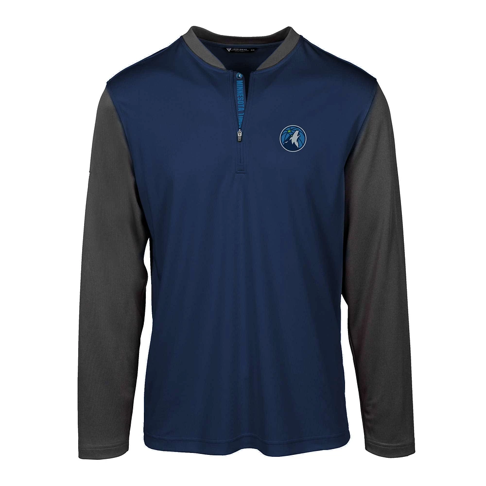 Men's Levelwear Navy Minnesota Timberwolves Spector Insignia Core Quarter-Zip Pullover Top