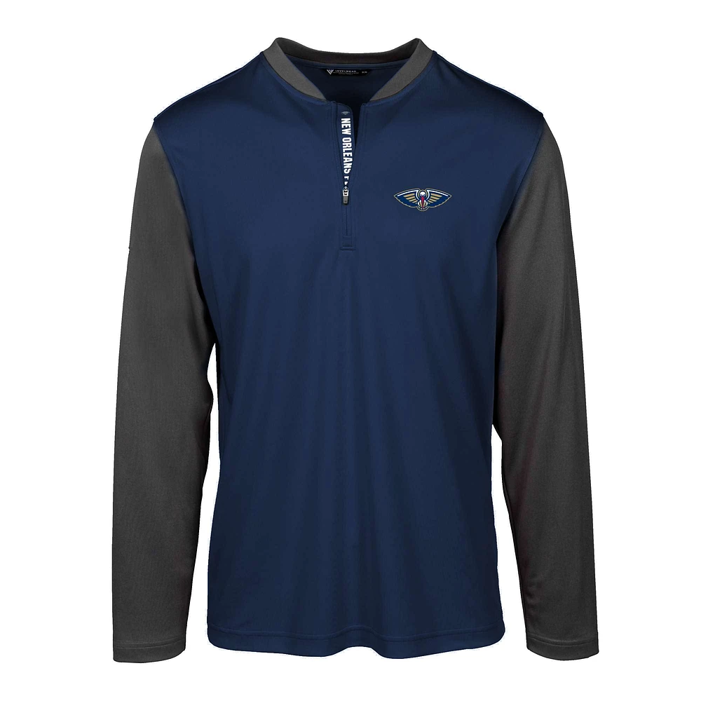 Men's Levelwear Navy New Orleans Pelicans Spector Insignia Core Quarter-Zip Pullover Top