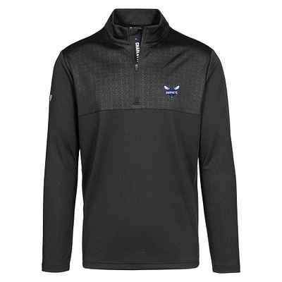 Men's Levelwear Black Charlotte Hornets Truth Insignia Core Quarter-Zip Pullover Top