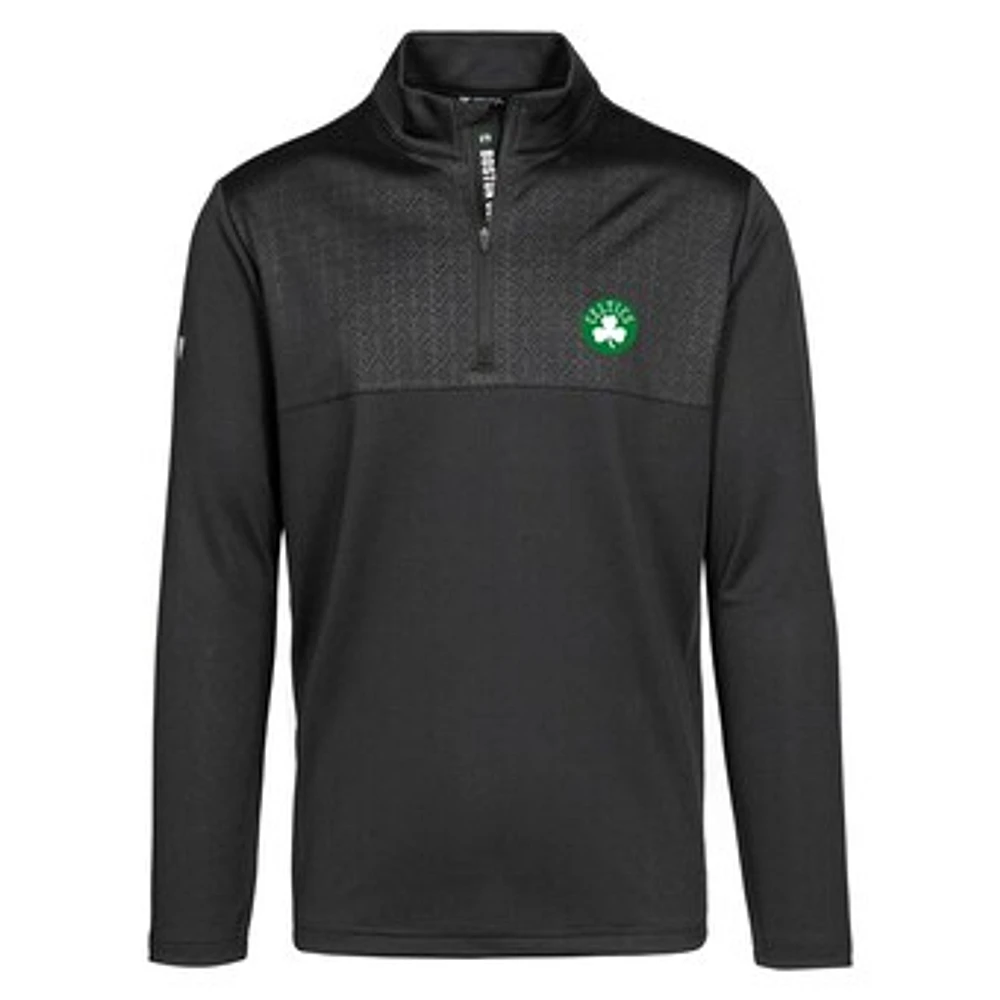 Men's Levelwear Black Boston Celtics Truth Insignia Core Quarter-Zip Pullover Top