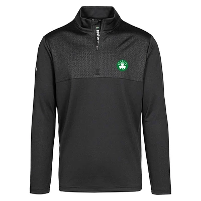 Men's Levelwear Black Boston Celtics Truth Insignia Core Quarter-Zip Pullover Top