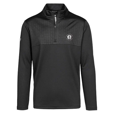 Men's Levelwear Black Brooklyn Nets Truth Insignia Core Quarter-Zip Pullover Top