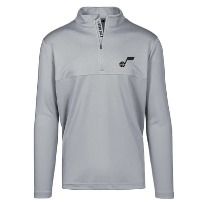 Men's Levelwear Gray Utah Jazz Truth Insignia Core Quarter-Zip Pullover Top