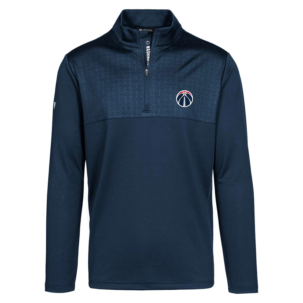 Men's Levelwear Navy Washington Wizards Truth Insignia Core Quarter-Zip Pullover Top