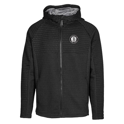 Men's Levelwear Black Brooklyn Nets Durham Insignia Core Full-Zip Hoodie