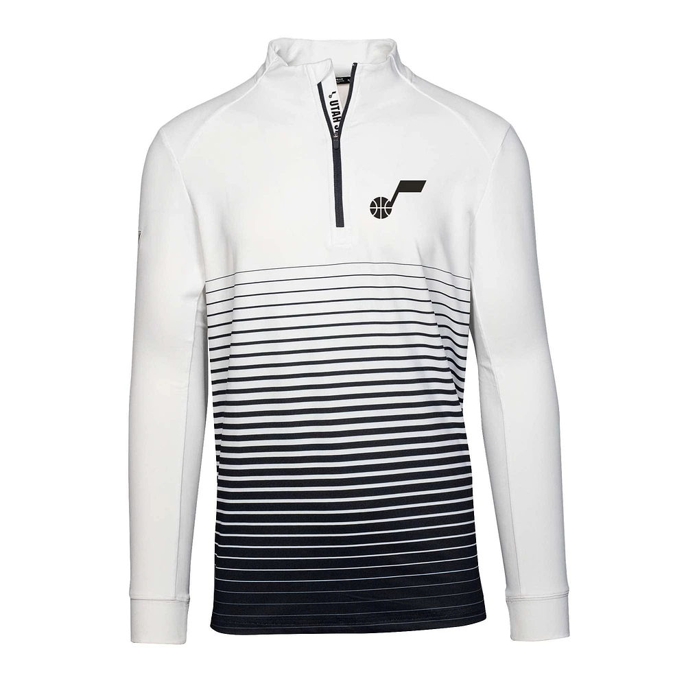 Men's Levelwear Black Utah Jazz Beam Insignia Core Quarter-Zip Pullover Top