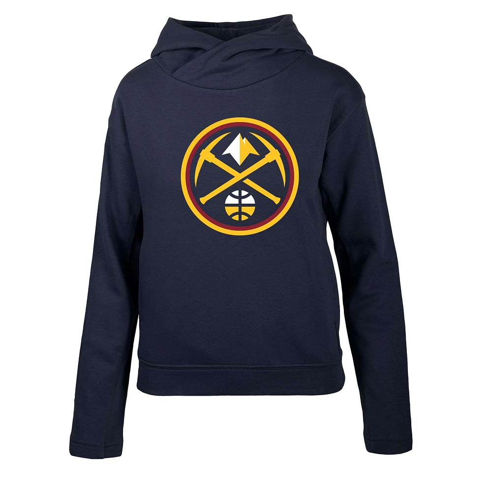 Women's Levelwear Navy Denver Nuggets Evian Core Pullover Hoodie