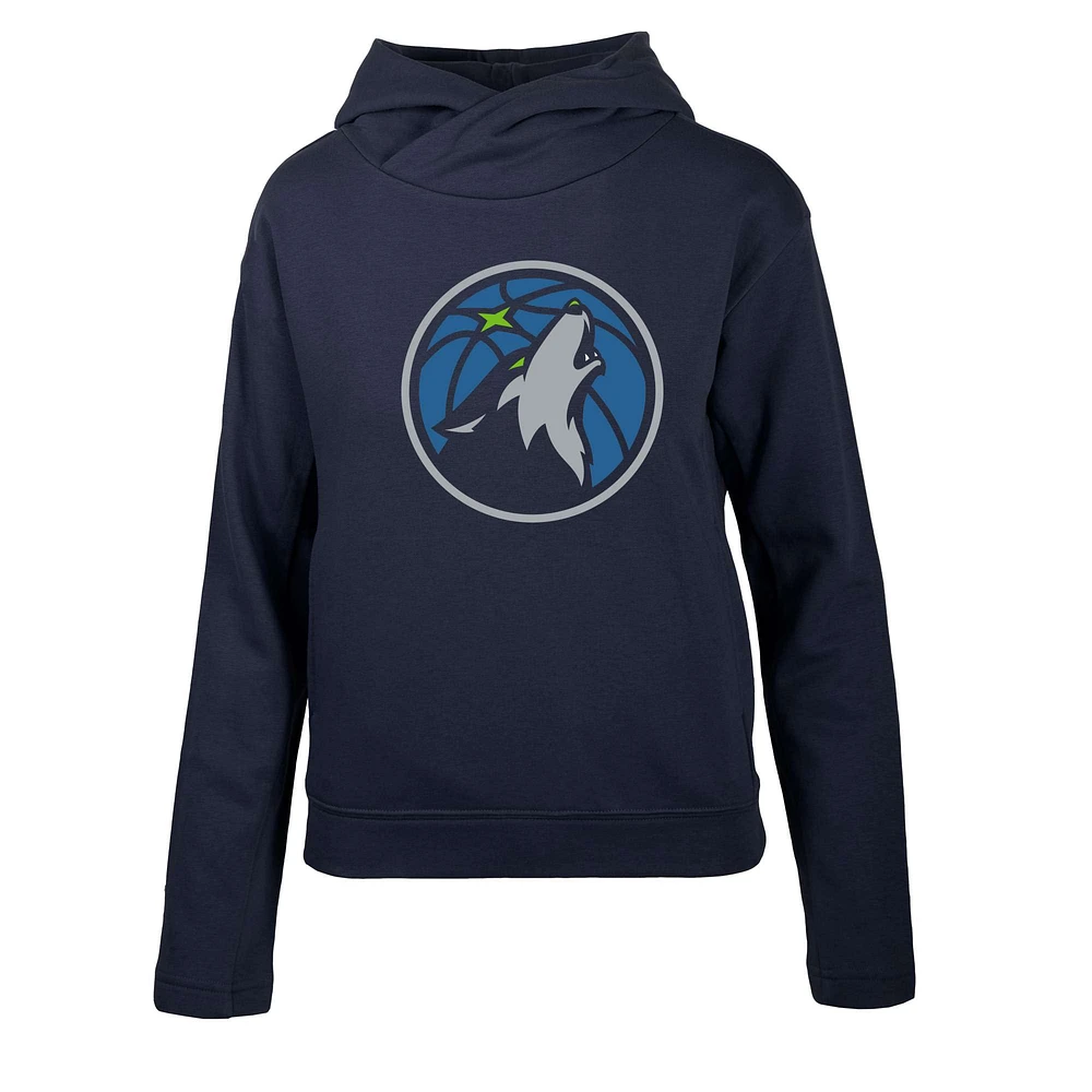 Women's Levelwear Navy Minnesota Timberwolves Evian Core Pullover Hoodie