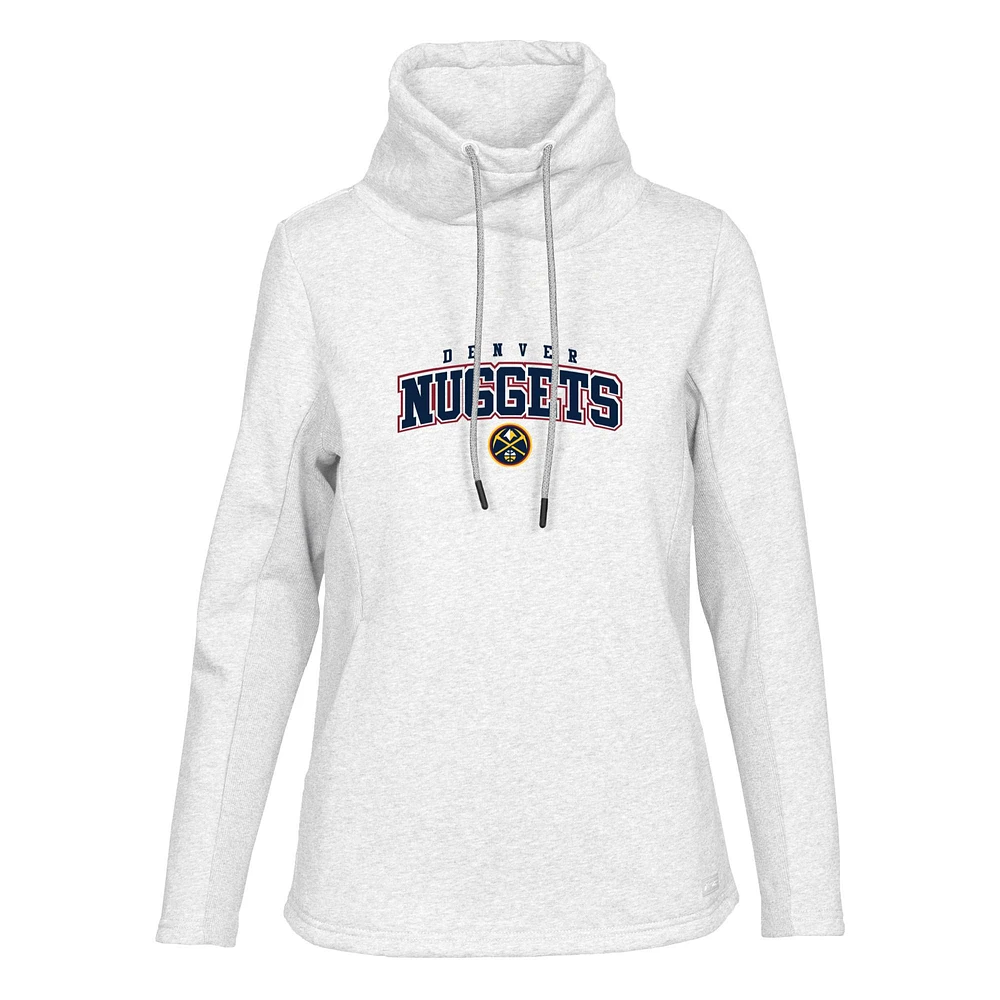 Women's Levelwear White Denver Nuggets Loop Pullover Sweatshirt