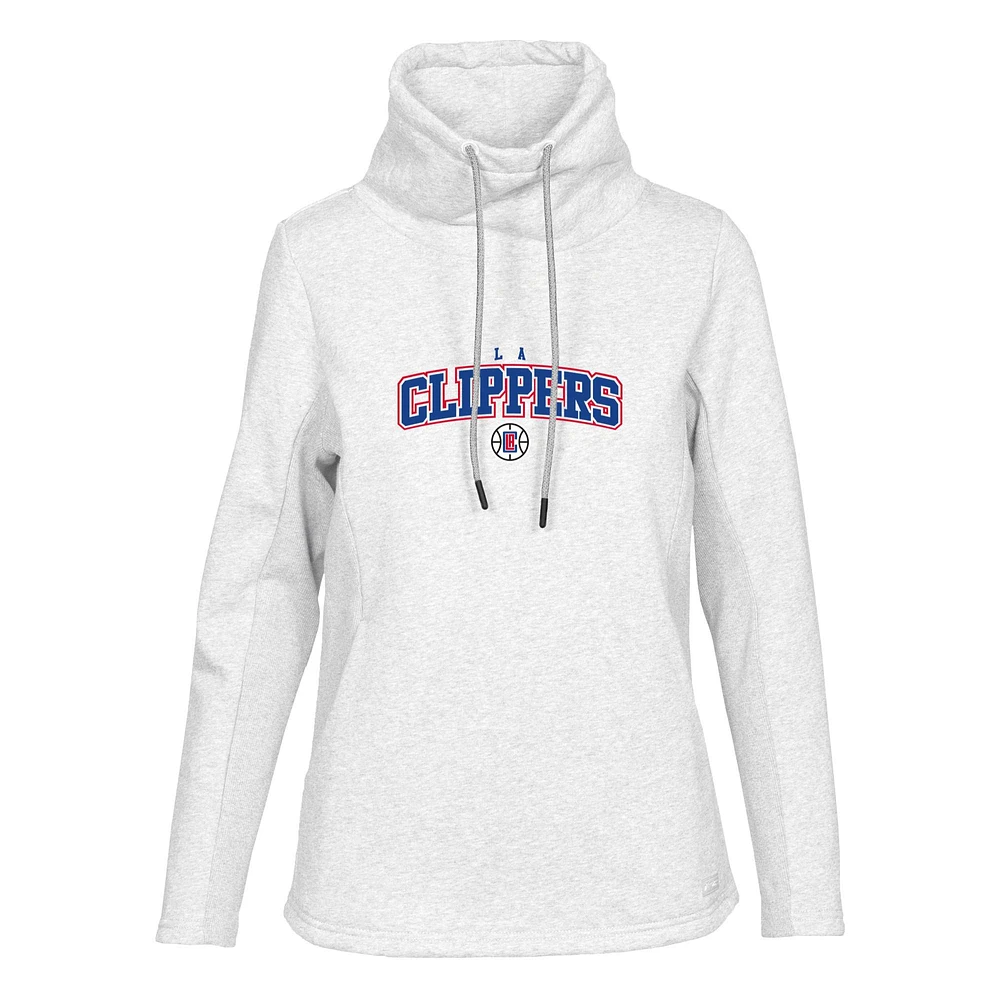 Women's Levelwear White LA Clippers Loop Pullover Sweatshirt