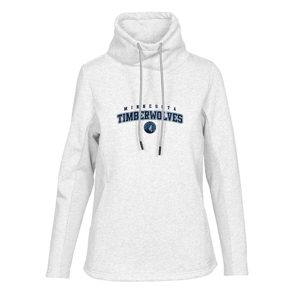Women's Levelwear White Minnesota Timberwolves Loop Pullover Sweatshirt