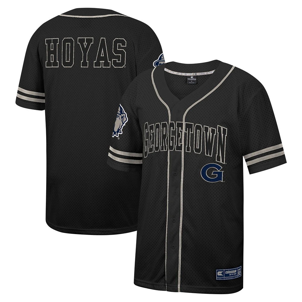 Men's Colosseum Georgetown Hoyas Free Spirited Mesh Button-Up Baseball Jersey