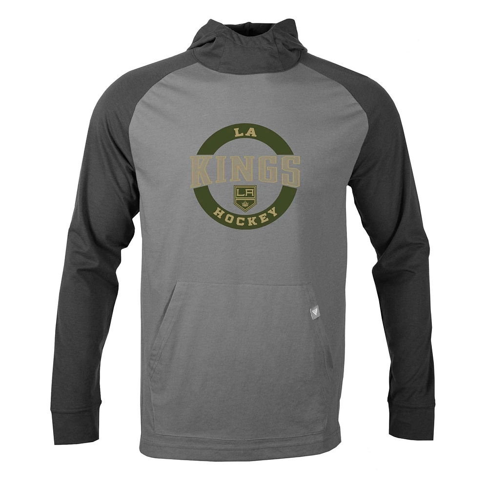 Men's Levelwear Steel/Charcoal Los Angeles Kings Uproar Farm Team Pullover Hoodie