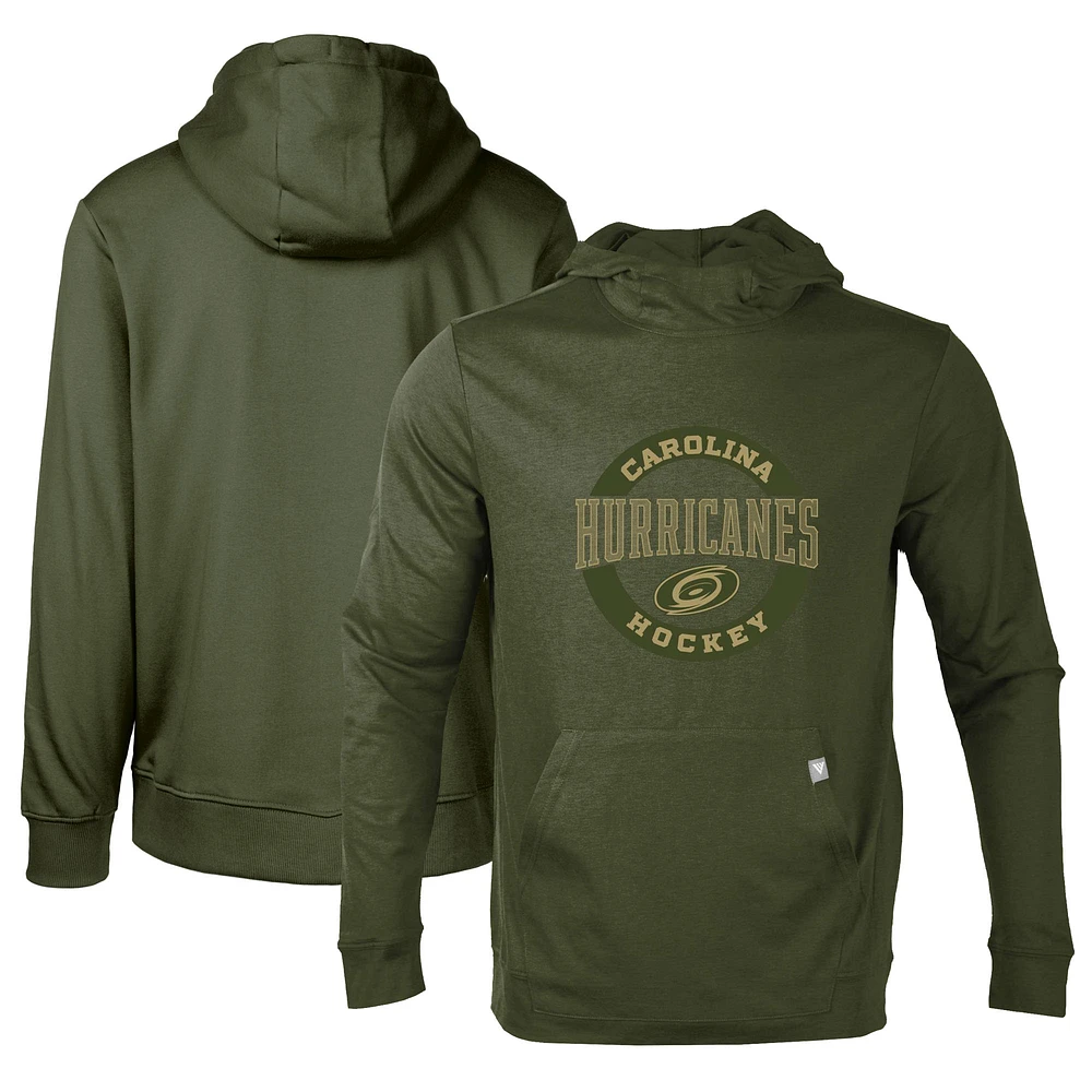Men's Levelwear Olive Carolina Hurricanes Thrive Tri-Blend Pullover Hoodie