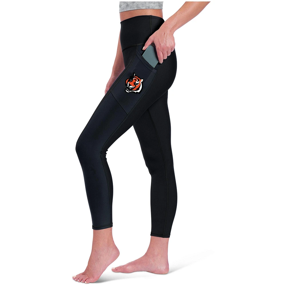 Women's Certo Black Cincinnati Bengals High Waist Two-Pocket Leggings
