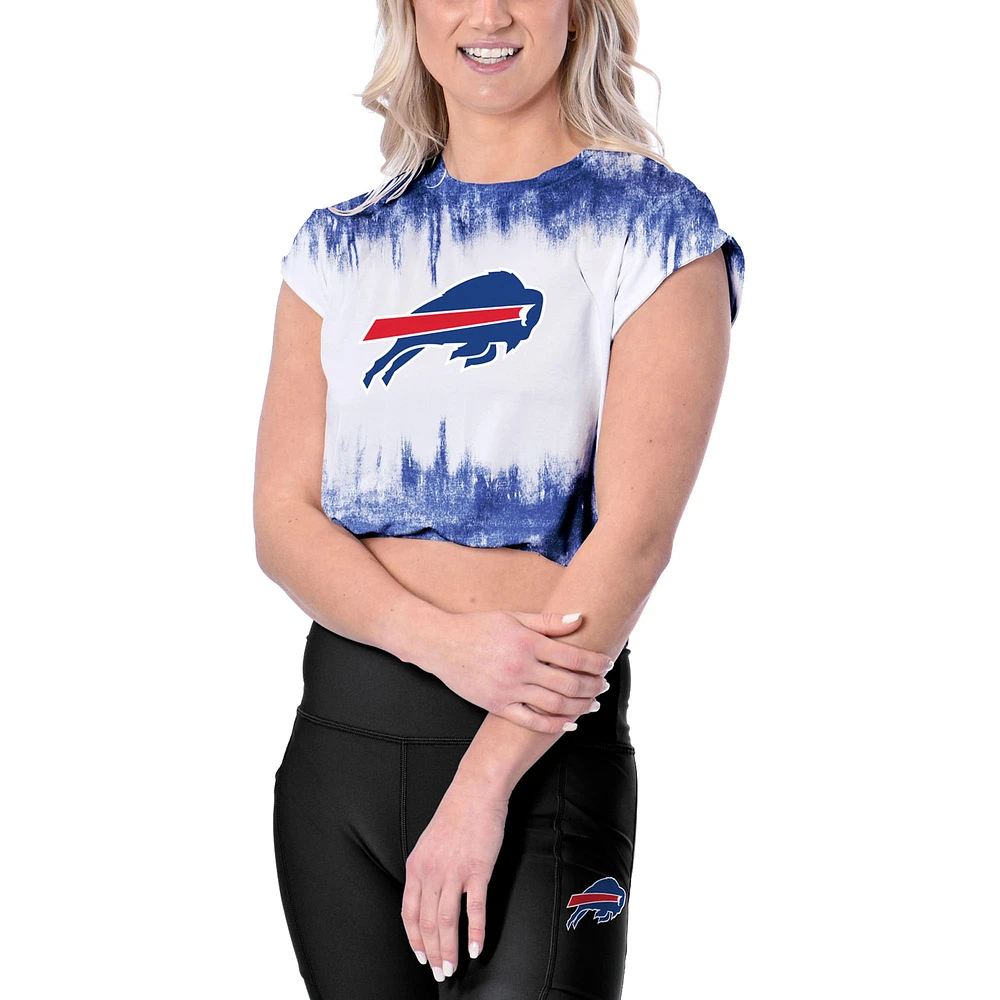 Women's Certo White Buffalo Bills Cropped Framework T-Shirt